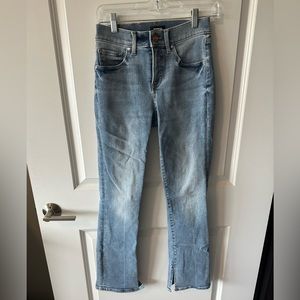 Express skyscraper mid rise jeans.